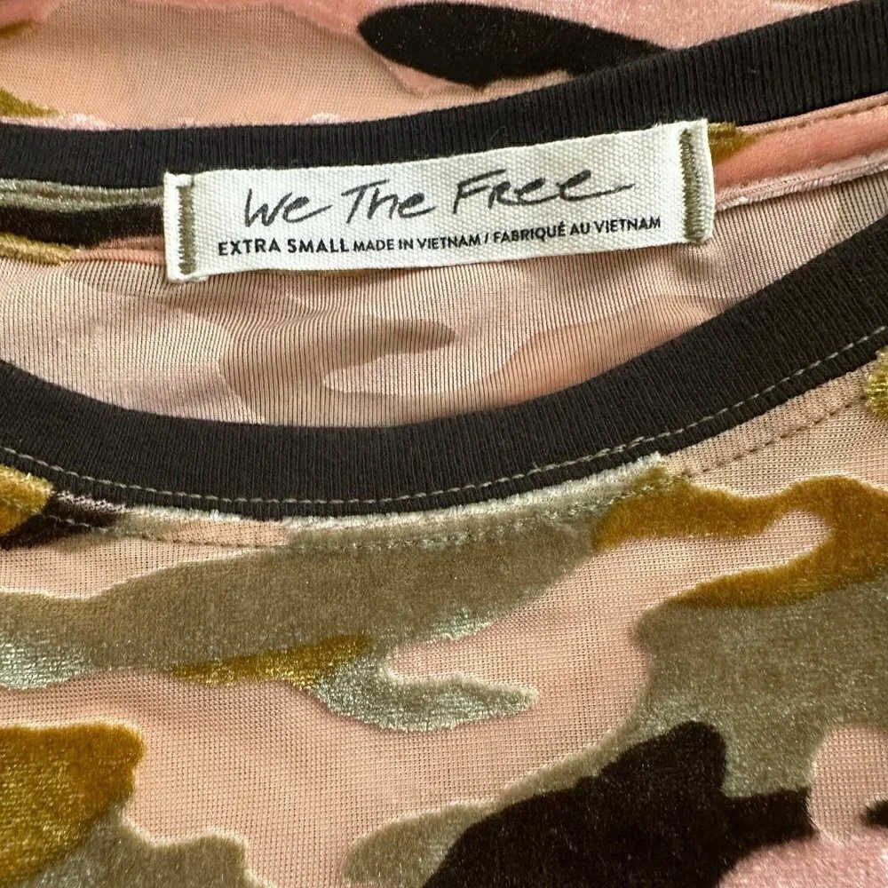 We the Free camo velvet burnout teddy tee